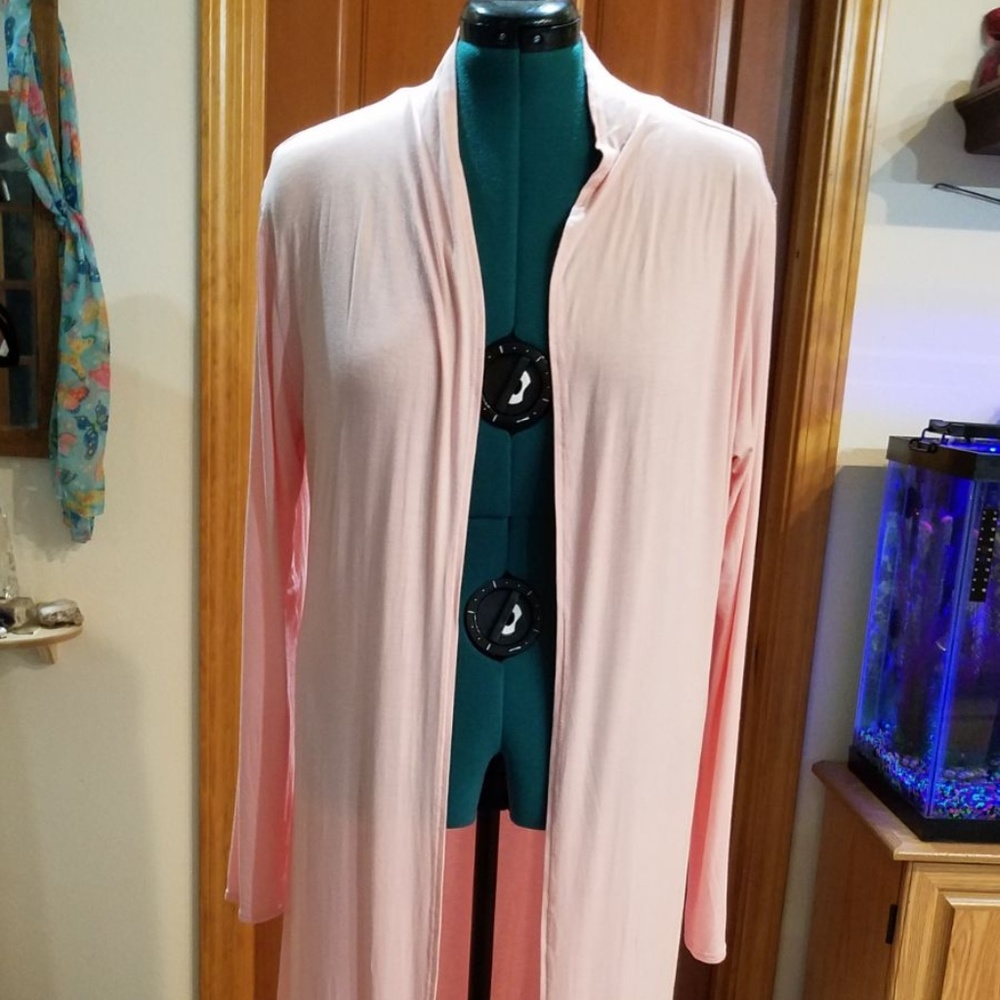 NEW SZ L PINK KIMONO X-LONG ISAAC LIEV
